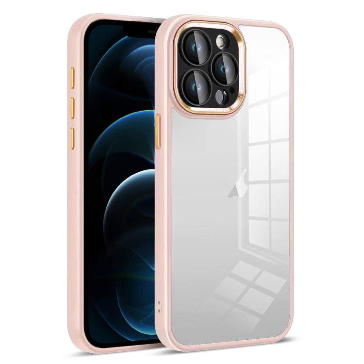 For iPhone 12 Pro Max Colorful Armor Lens Film Transparent Phone Case