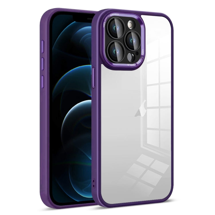 For iPhone 12 Pro Max Colorful Armor Lens Film Transparent Phone Case