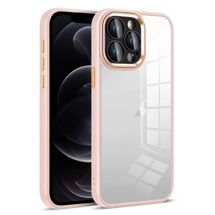 For iPhone 12 Pro Colorful Armor Lens Film Transparent Phone Case