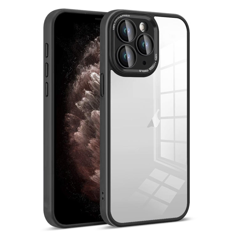 For iPhone 11 Pro Max Colorful Armor Lens Film Transparent Phone Case