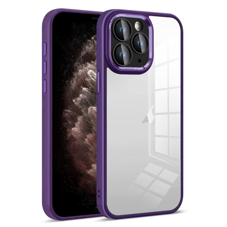 For iPhone 11 Pro Max Colorful Armor Lens Film Transparent Phone Case