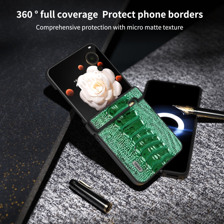 For Honor Magic V Flip ABEEL Three Parts Genuine Leather Weilai Series Phone Case
