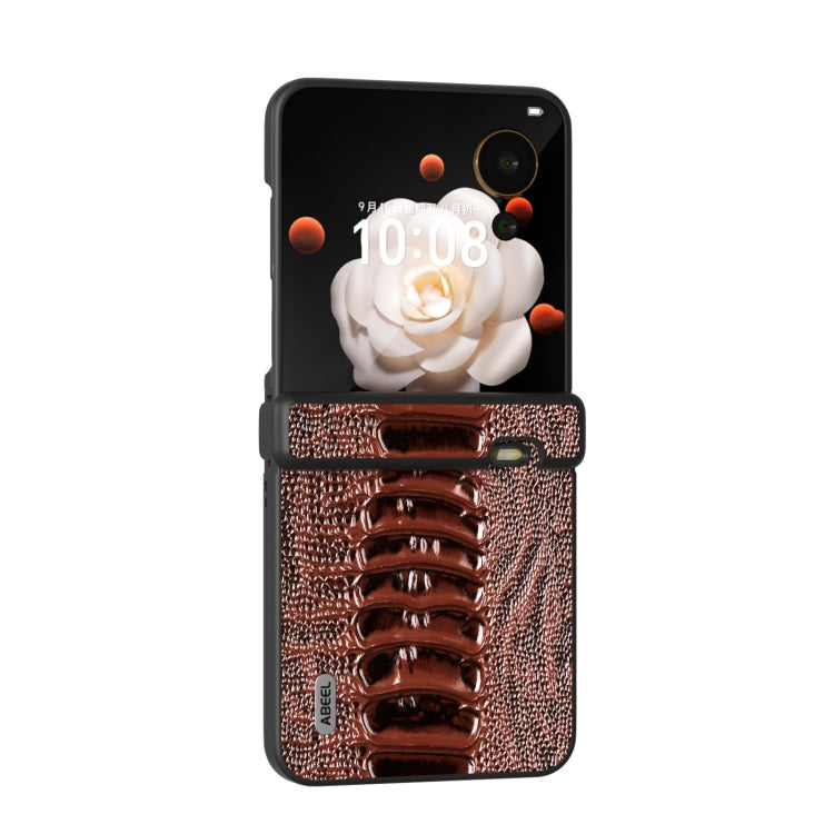 For Honor Magic V Flip ABEEL Three Parts Genuine Leather Weilai Series Phone Case