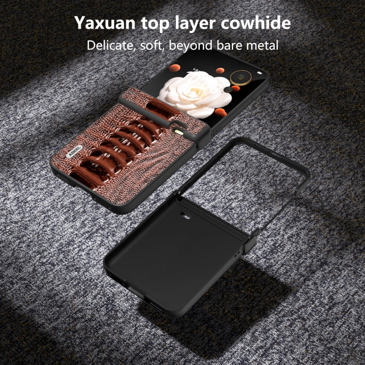 For Honor Magic V Flip ABEEL Three Parts Genuine Leather Weilai Series Phone Case
