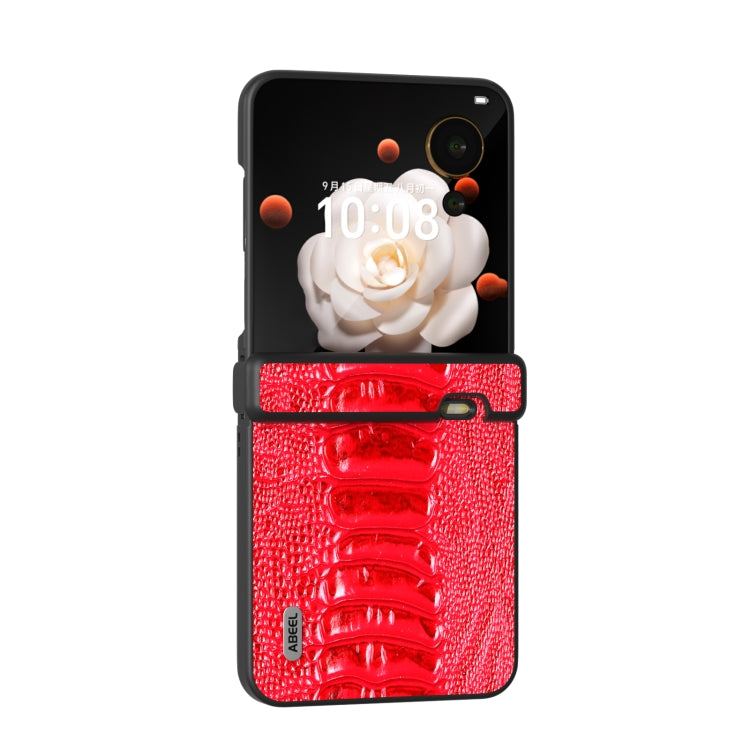 For Honor Magic V Flip ABEEL Three Parts Genuine Leather Weilai Series Phone Case