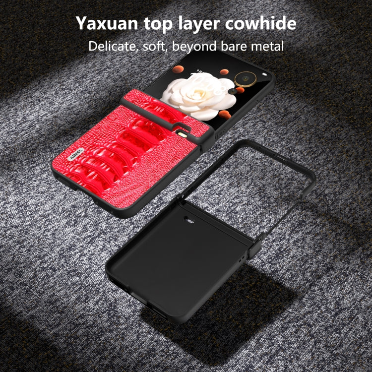 For Honor Magic V Flip ABEEL Three Parts Genuine Leather Weilai Series Phone Case