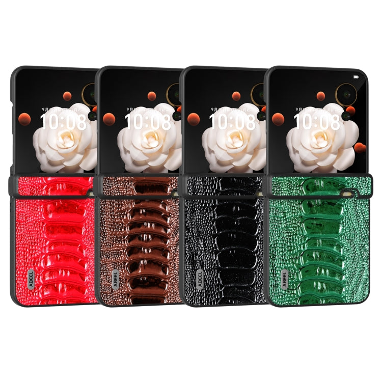 For Honor Magic V Flip ABEEL Three Parts Genuine Leather Weilai Series Phone Case