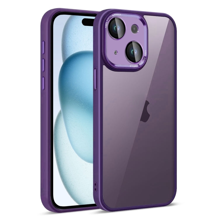 For iPhone 15 Colorful Armor Lens Film Translucent Phone Case