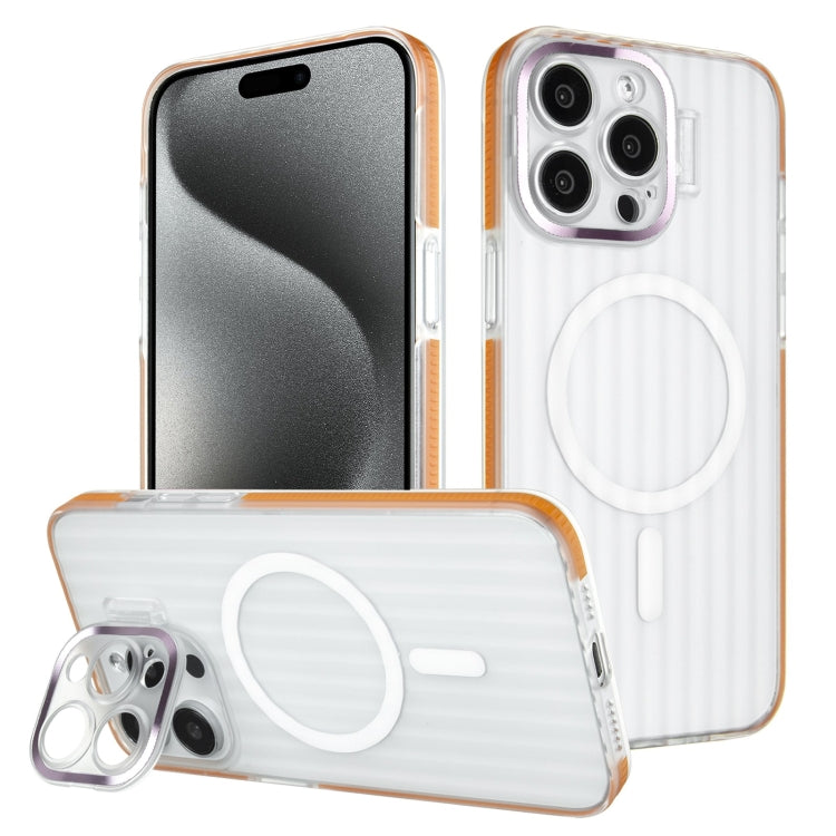 For iPhone 15 Pro Color Edge Lens Holder MagSafe Magnetic Phone Case