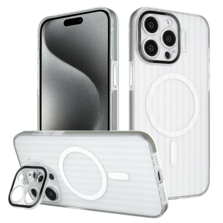 For iPhone 15 Pro Color Edge Lens Holder MagSafe Magnetic Phone Case