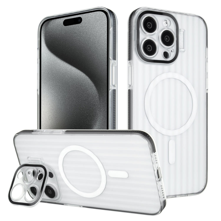 For iPhone 15 Pro Color Edge Lens Holder MagSafe Magnetic Phone Case