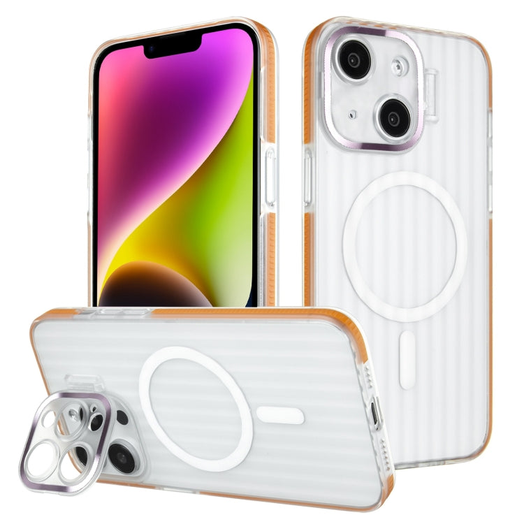 For iPhone 14 Color Edge Lens Holder MagSafe Magnetic Phone Case