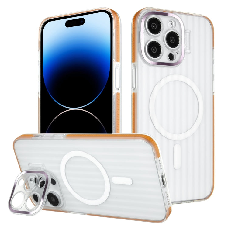 For iPhone 14 Pro Max Color Edge Lens Holder MagSafe Magnetic Phone Case