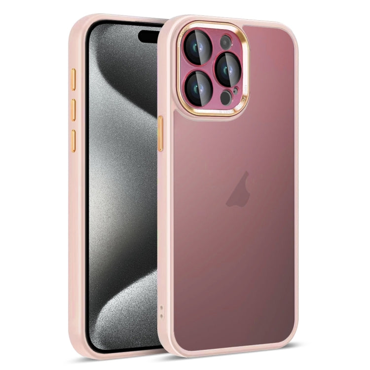 For iPhone 15 Pro Max Colorful Armor Lens Film Translucent Skin Feel Phone Case