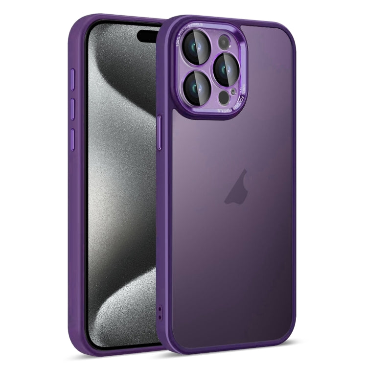 For iPhone 15 Pro Max Colorful Armor Lens Film Translucent Skin Feel Phone Case