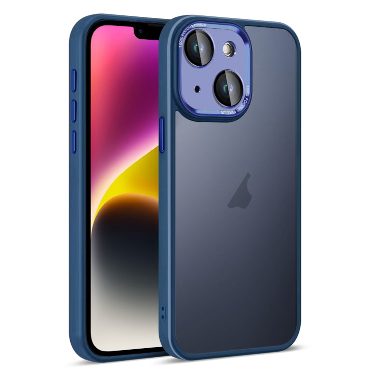 For iPhone 14 Plus Colorful Armor Lens Film Translucent Skin Feel Phone Case