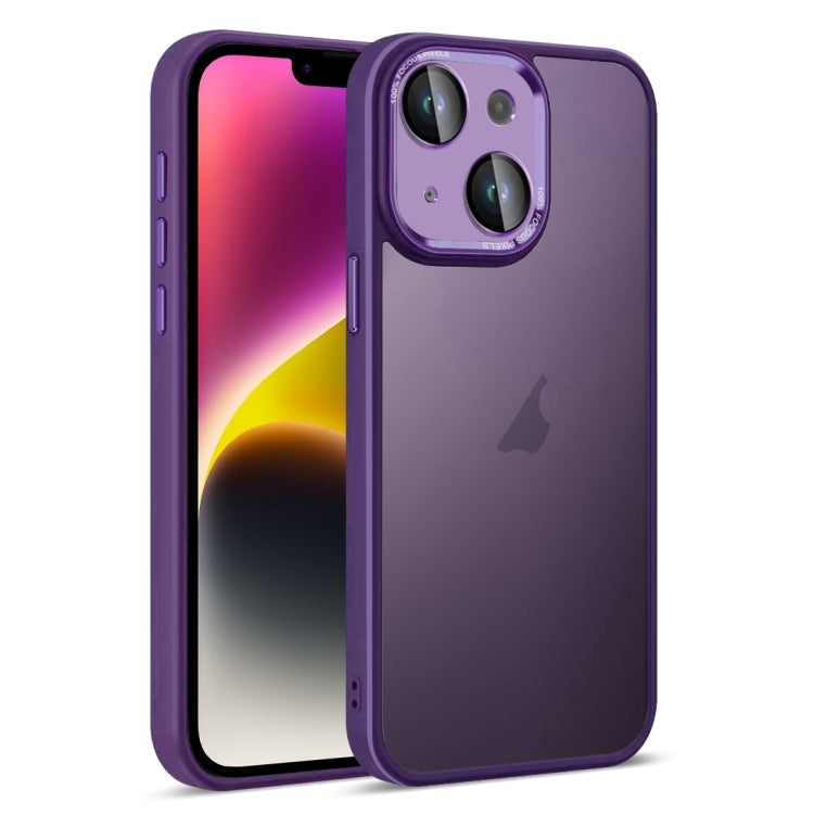 For iPhone 14 Plus Colorful Armor Lens Film Translucent Skin Feel Phone Case