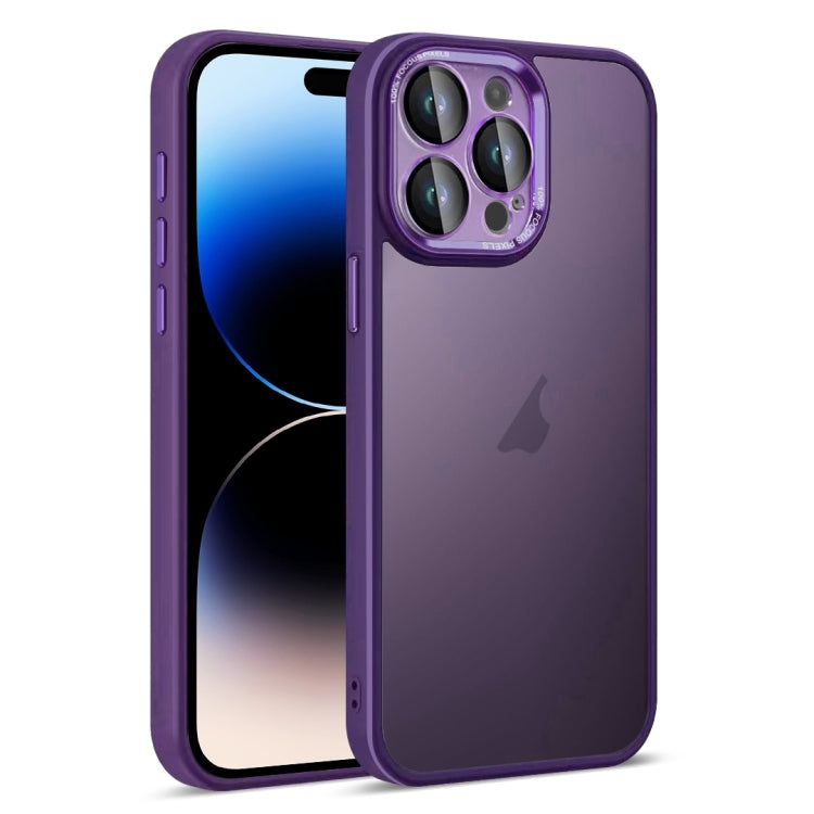 For iPhone 14 Pro Colorful Armor Lens Film Translucent Skin Feel Phone Case