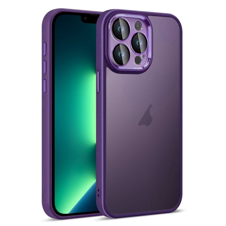 For iPhone 13 Pro Max Colorful Armor Lens Film Translucent Skin Feel Phone Case