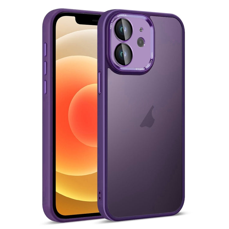 For iPhone 12 Colorful Armor Lens Film Translucent Skin Feel Phone Case