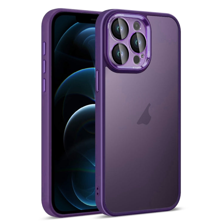 For iPhone 12 Pro Max Colorful Armor Lens Film Translucent Skin Feel Phone Case