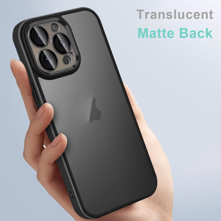 For iPhone 15 Pro Max Colorful Armor Lens Film Translucent Skin Feel Phone Case
