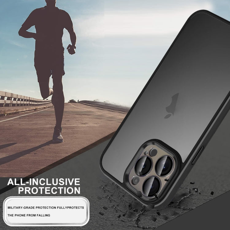 For iPhone 12 Pro Max Colorful Armor Lens Film Translucent Skin Feel Phone Case