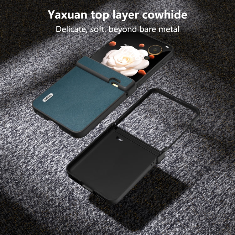 For Honor Magic V Flip ABEEL Three Parts Genuine Leather Xiaoya Series Phone Case