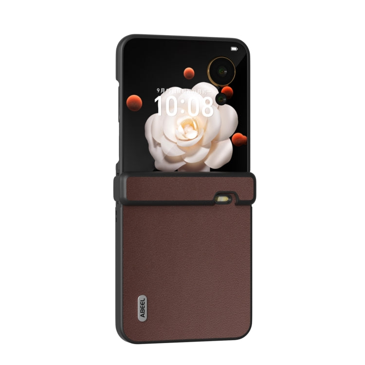 For Honor Magic V Flip ABEEL Three Parts Genuine Leather Xiaoya Series Phone Case