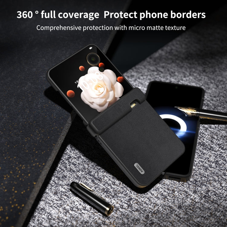 For Honor Magic V Flip ABEEL Three Parts Genuine Leather Xiaoya Series Phone Case