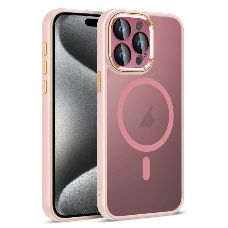 For iPhone 15 Pro Colorful Armor Lens Film Translucent Skin Feel MagSafe Phone Case