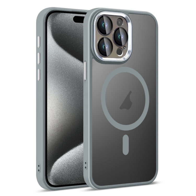 For iPhone 15 Pro Colorful Armor Lens Film Translucent Skin Feel MagSafe Phone Case