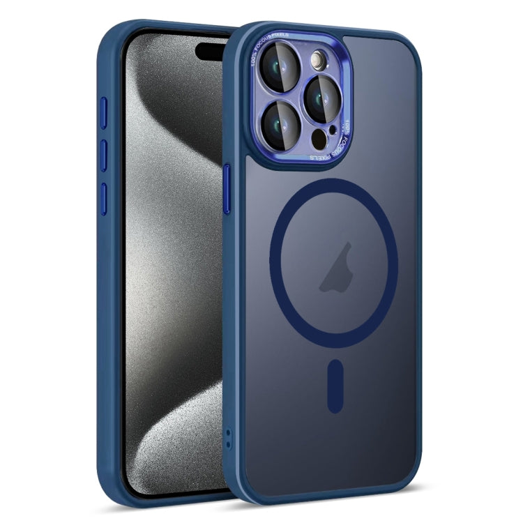 For iPhone 15 Pro Colorful Armor Lens Film Translucent Skin Feel MagSafe Phone Case