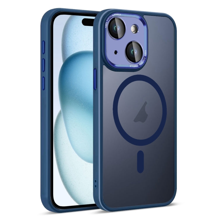 For iPhone 15 Plus Colorful Armor Lens Film Translucent Skin Feel MagSafe Phone Case