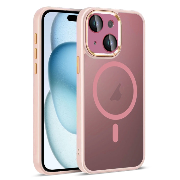 For iPhone 15 Colorful Armor Lens Film Translucent Skin Feel MagSafe Phone Case