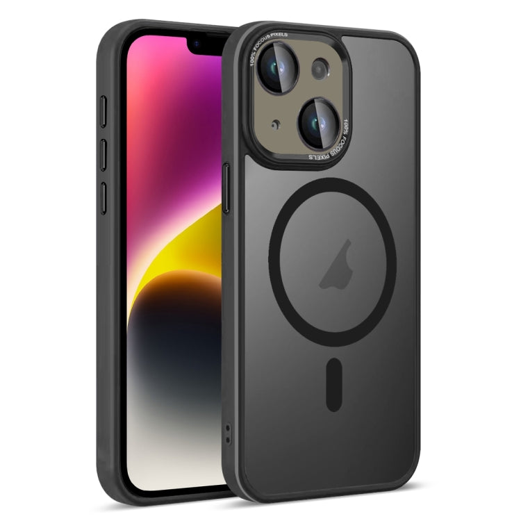 For iPhone 14 Colorful Armor Lens Film Translucent Skin Feel MagSafe Phone Case