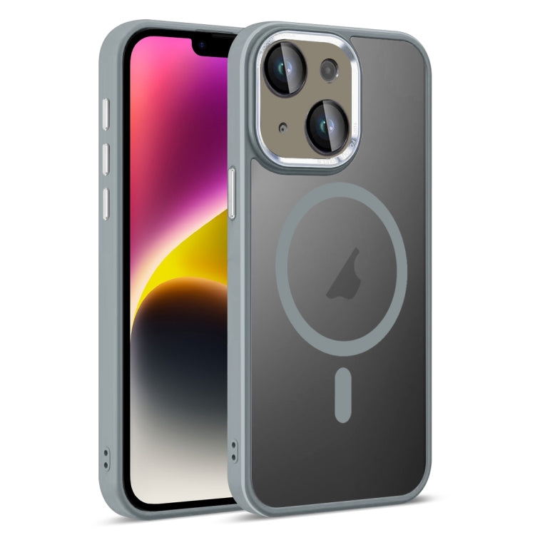For iPhone 14 Colorful Armor Lens Film Translucent Skin Feel MagSafe Phone Case
