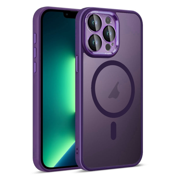 For iPhone 13 Pro Max Colorful Armor Lens Film Translucent Skin Feel MagSafe Phone Case