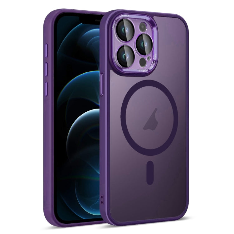 For iPhone 12 Pro Max Colorful Armor Lens Film Translucent Skin Feel MagSafe Phone Case