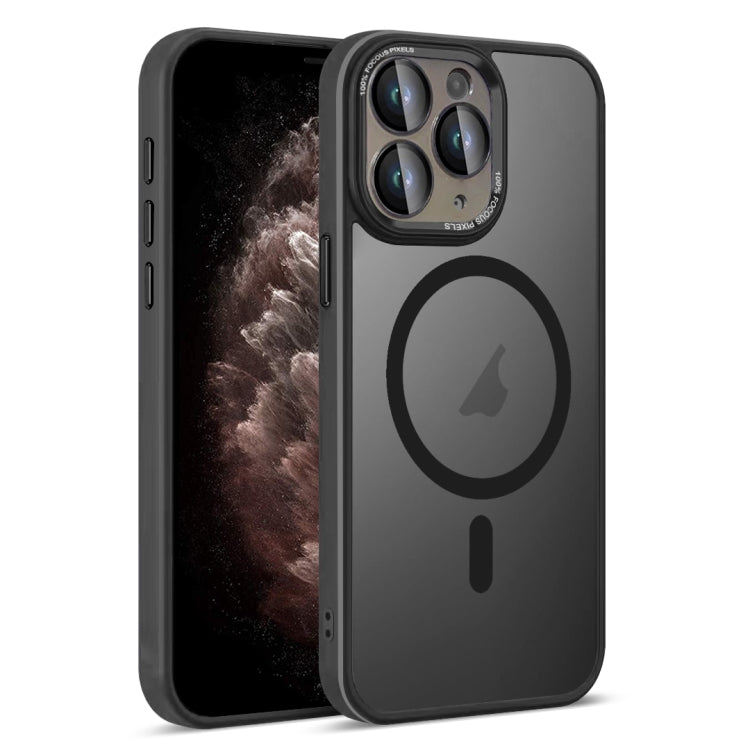 For iPhone 11 Pro Max Colorful Armor Lens Film Translucent Skin Feel MagSafe Phone Case
