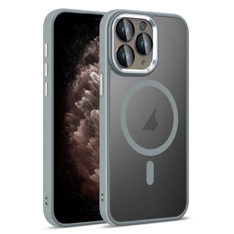 For iPhone 11 Pro Max Colorful Armor Lens Film Translucent Skin Feel MagSafe Phone Case
