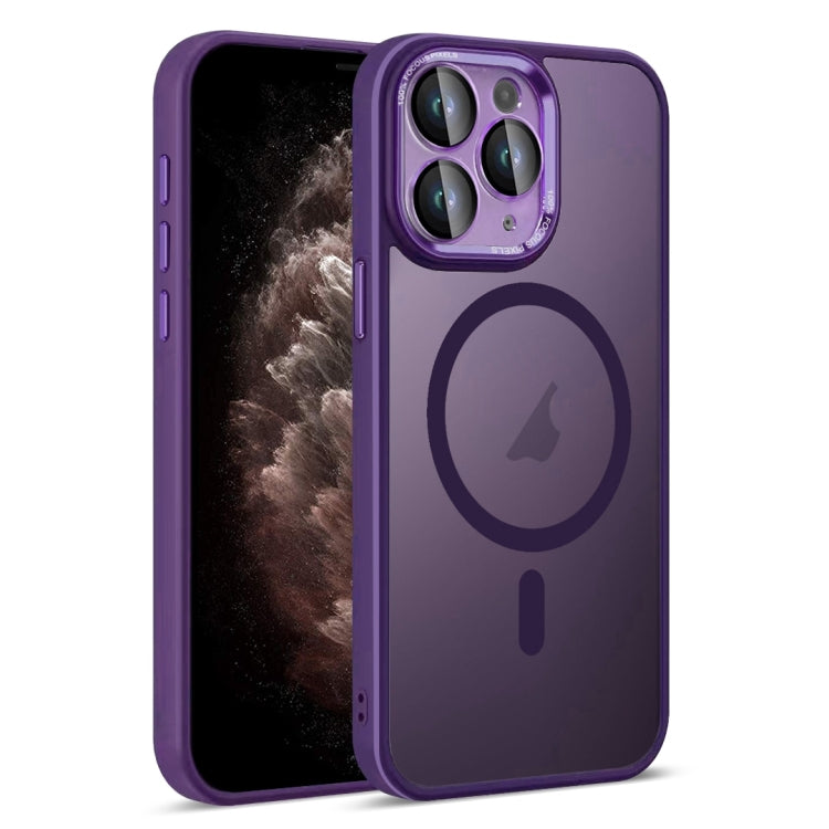 For iPhone 11 Pro Max Colorful Armor Lens Film Translucent Skin Feel MagSafe Phone Case