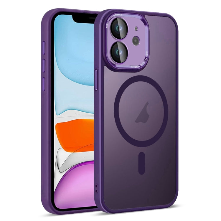 For iPhone 11 Colorful Armor Lens Film Translucent Skin Feel MagSafe Phone Case