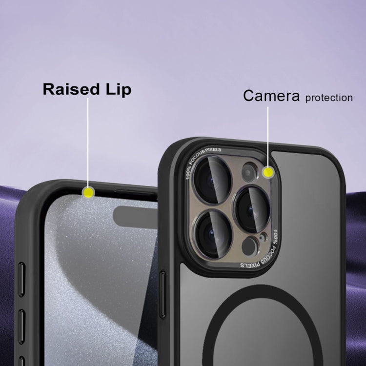 For iPhone 15 Pro Max Colorful Armor Lens Film Translucent Skin Feel MagSafe Phone Case