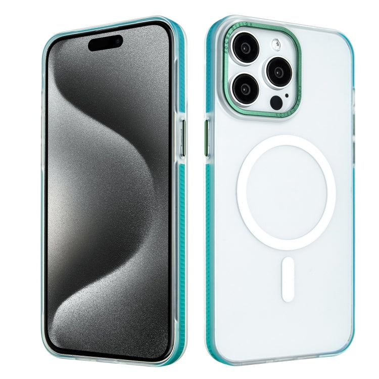 For iPhone 15 Pro Max Color Edge Skin Feel Frosted MagSafe Magnetic Phone Case