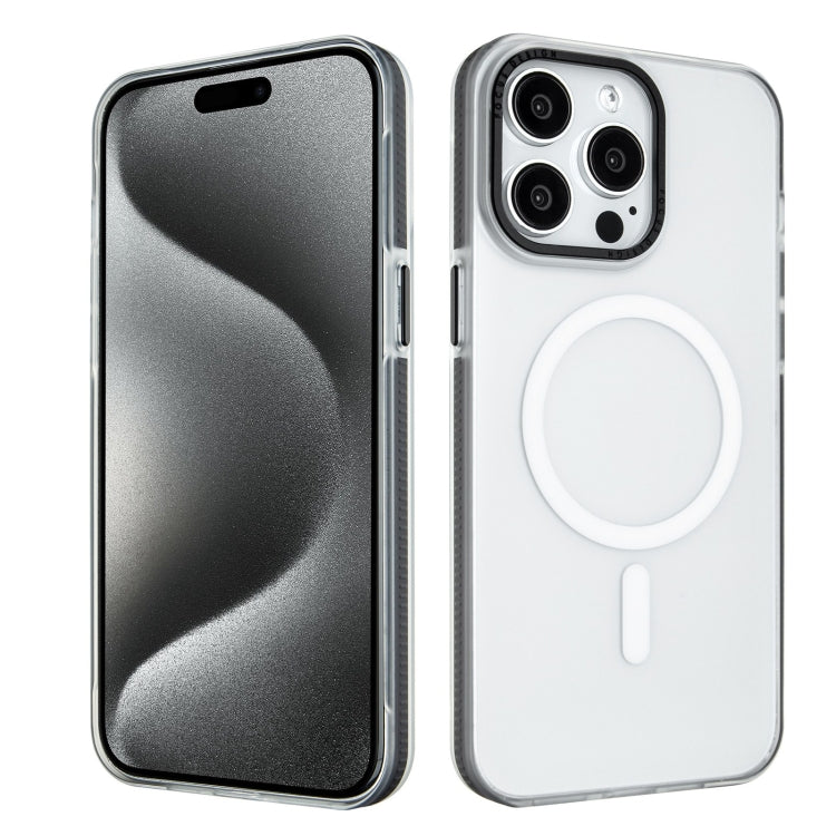 For iPhone 15 Pro Max Color Edge Skin Feel Frosted MagSafe Magnetic Phone Case