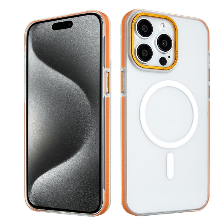 For iPhone 15 Pro Color Edge Skin Feel Frosted MagSafe Magnetic Phone Case