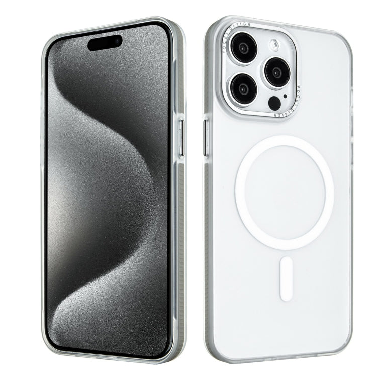 For iPhone 15 Pro Color Edge Skin Feel Frosted MagSafe Magnetic Phone Case