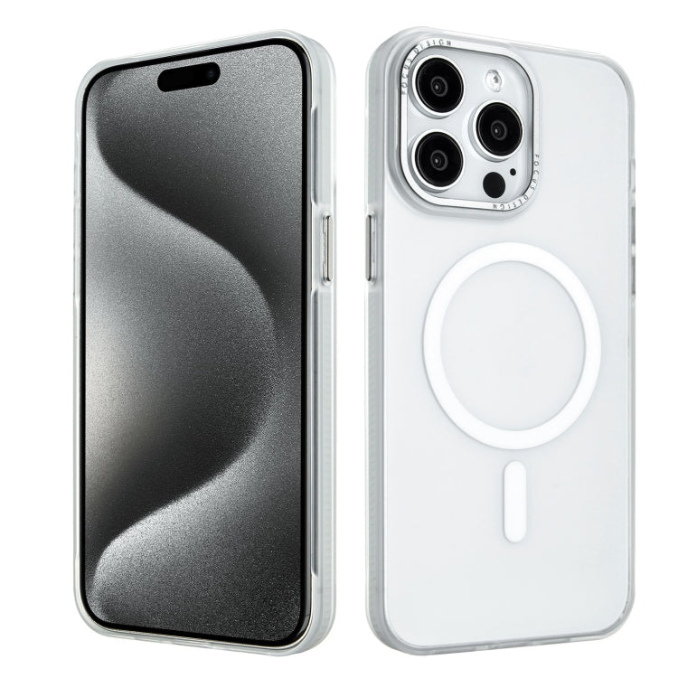 For iPhone 15 Pro Color Edge Skin Feel Frosted MagSafe Magnetic Phone Case