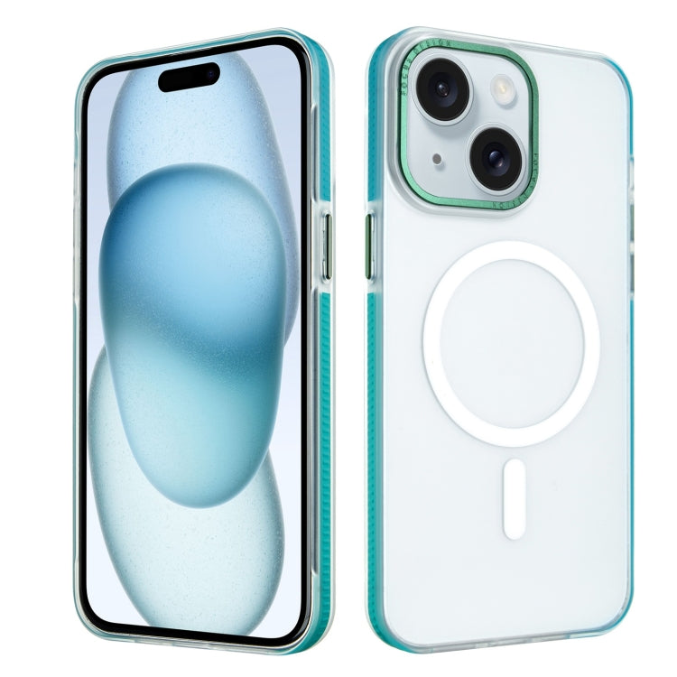 For iPhone 15 Color Edge Skin Feel Frosted MagSafe Magnetic Phone Case